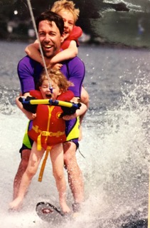Ernie water skiing with kids