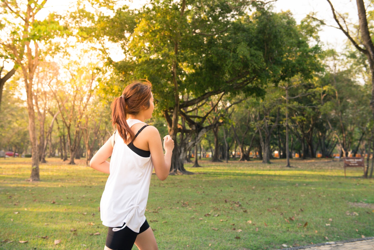 Young female jogging