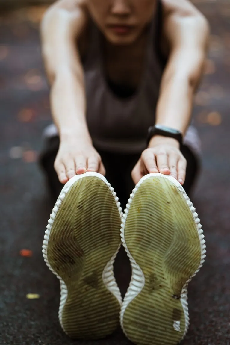 female touching toes